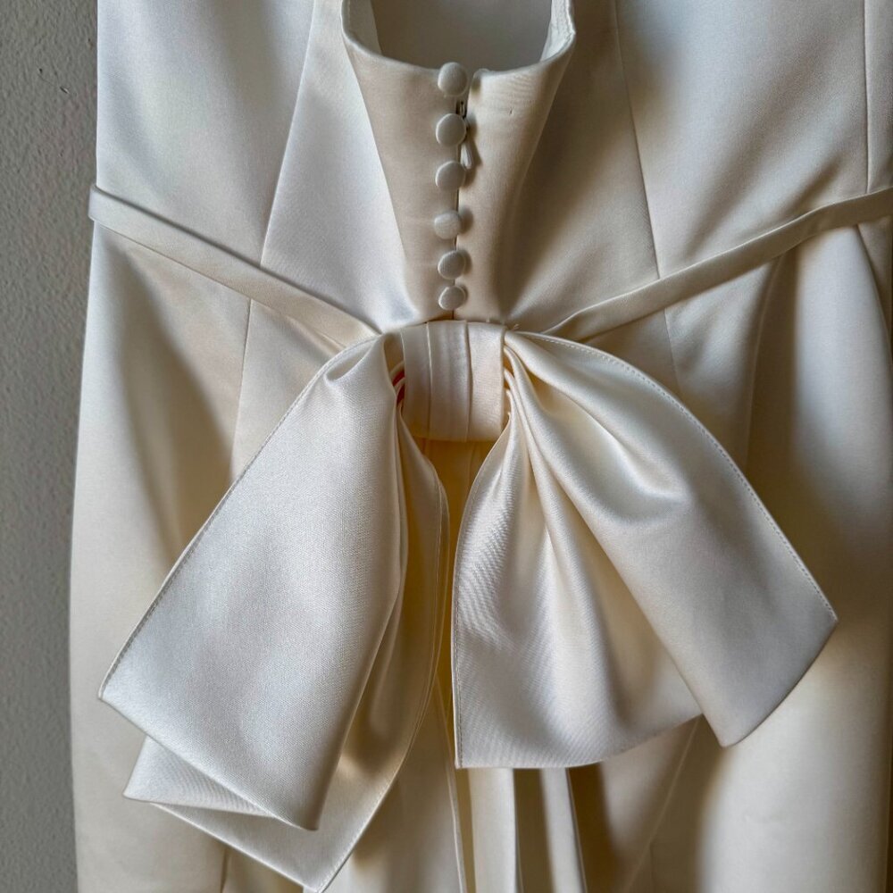 Amsale Willow Duchesse Satin Strapless Dress Size 6 - Picture 4 of 14